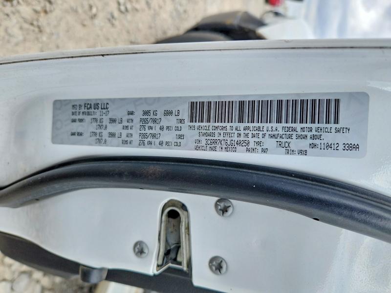 52756296 :رقم المزاد ، 3C6RR7KT6JG140250 vin ، 2018 Ram 1500 مزاد بيع