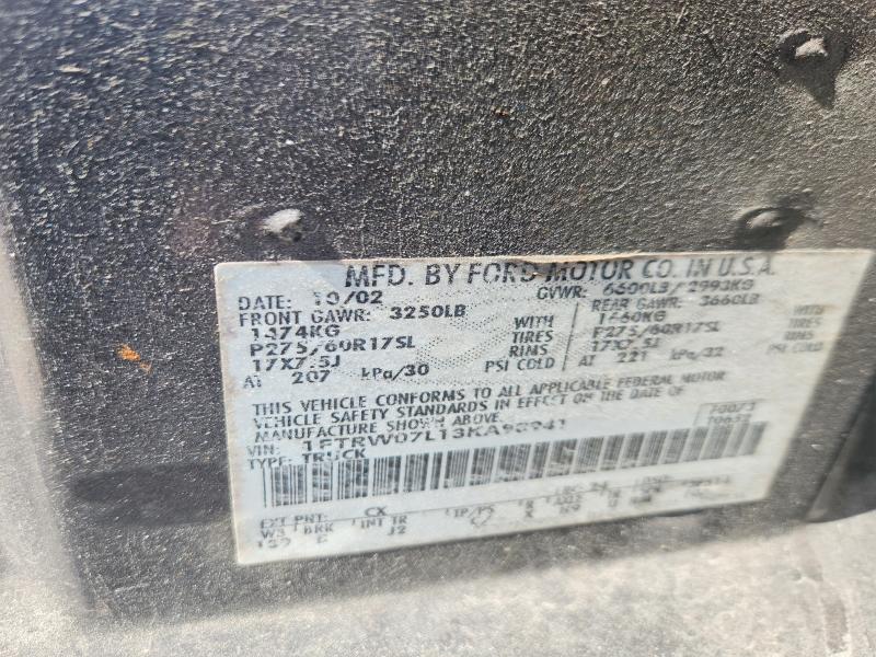 Aukcja sprzedaży 2003 Ford F150, vin: 1FTRW07L13KA98941, numer aukcji: 53103676