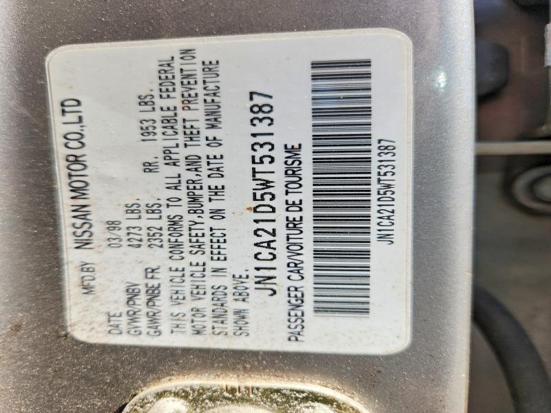 Auction sale of the 1998 Nissan Maxima, vin: JN1CA21D5WT531387, lot number: 54264996