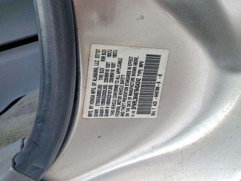 55731326 :رقم المزاد ، 5FNRL38487B454242 vin ، 2007 Honda Odyssey مزاد بيع