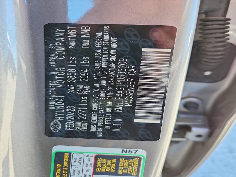 2023 Hyundai Elantra მანქანა იყიდება აუქციონზე, vin: KMHLP4AG1PU533209, აუქციონის ნომერი: 52876736