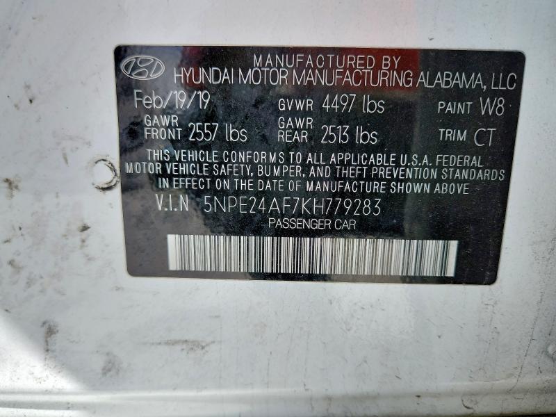 Aukcja sprzedaży 2019 Hyundai Sonata, vin: 5NPE24AF7KH779283, numer aukcji: 52806846