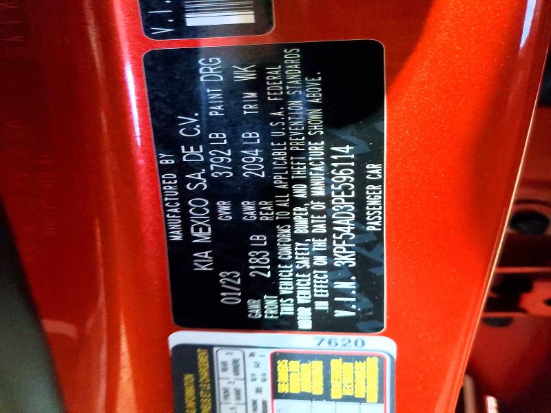 Продаж на аукціоні авто 2023 Kia Forte, vin: 3KPF54AD3PE596114, номер лоту: 54062416