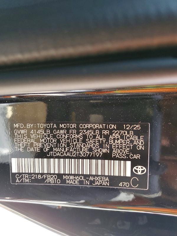 Продажа на аукционе авто 2026 Toyota Prius, vin: JTDACAAU2T3077197, номер лота: 54287626