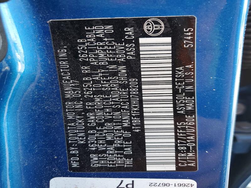 Aukcja sprzedaży 2017 Toyota Camry, vin: 4T1BF1FKXHU788209, numer aukcji: 53343186