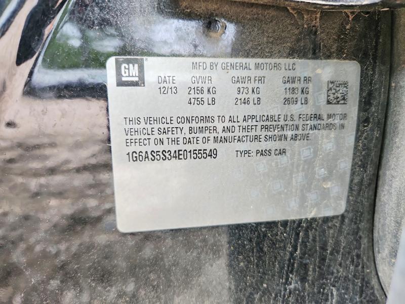 Aukcja sprzedaży 2014 Cadillac Cts, vin: 1G6AS5S34E0155549, numer aukcji: 52837876