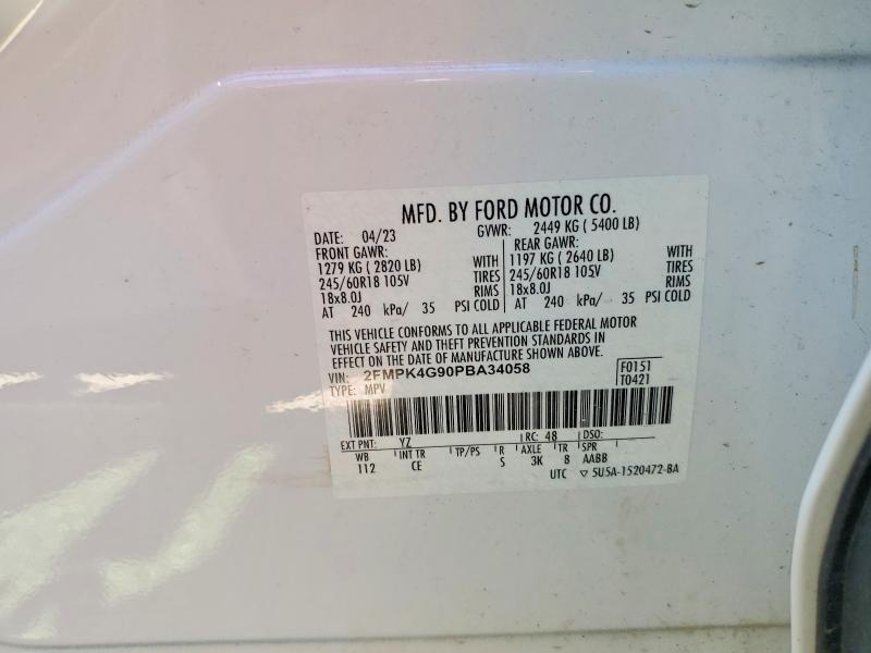Продажа на аукционе авто 2023 Ford Edge, vin: 2FMPK4G90PBA34058, номер лота: 53036416
