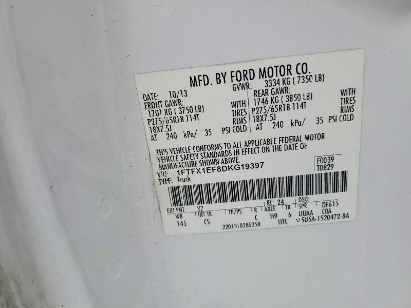 51422046 :رقم المزاد ، 1FTFX1EF8DKG19397 vin ، 2013 Ford F150 مزاد بيع