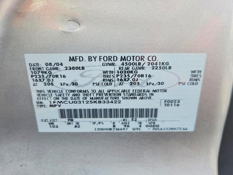 Продажа на аукционе авто 2005 Ford Escape, vin: 1FMCU03125KB33422, номер лота: 52369236