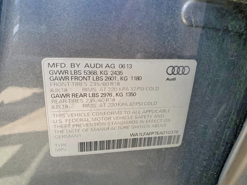 Aukcja sprzedaży 2014 Audi Q5, vin: WA1LFAFP7EA010378, numer aukcji: 52875476