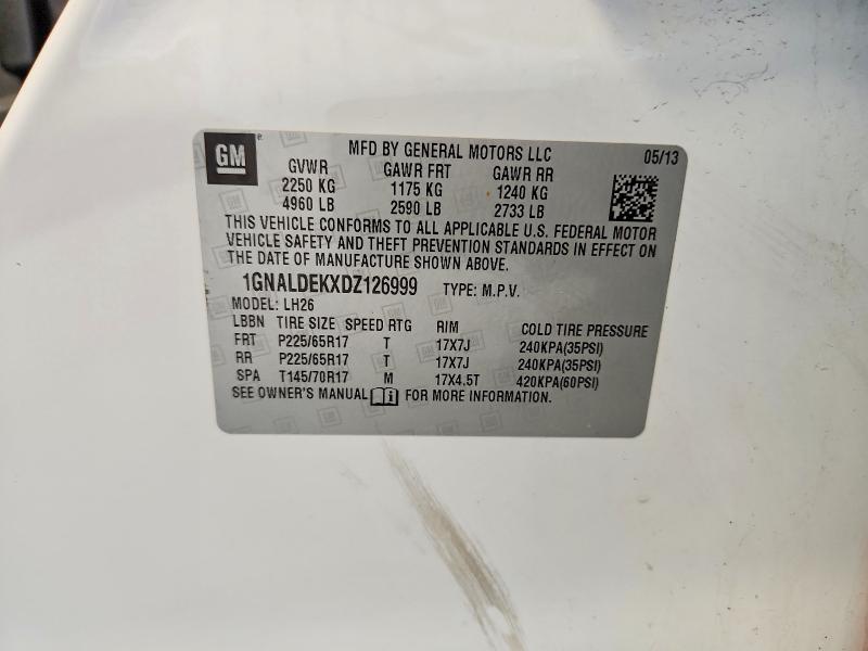 Продаж на аукціоні авто 2013 Chevrolet Equinox, vin: 1GNALDEKXDZ126999, номер лоту: 55215446