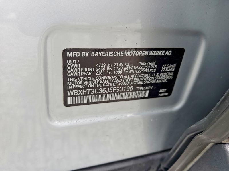 53076736 :رقم المزاد ، WBXHT3C36J5F93195 vin ، 2018 Bmw X1 مزاد بيع