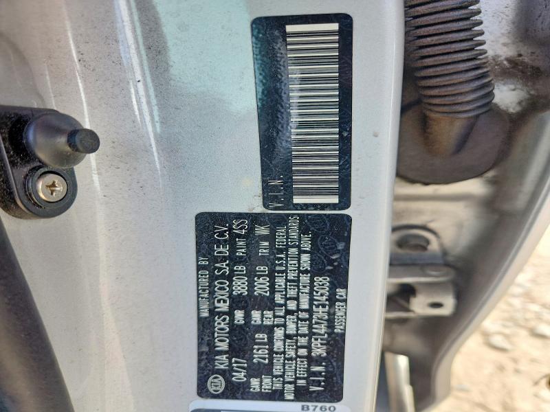 53053636 :رقم المزاد ، 3KPFL4A73HE145038 vin ، 2017 Kia Forte مزاد بيع