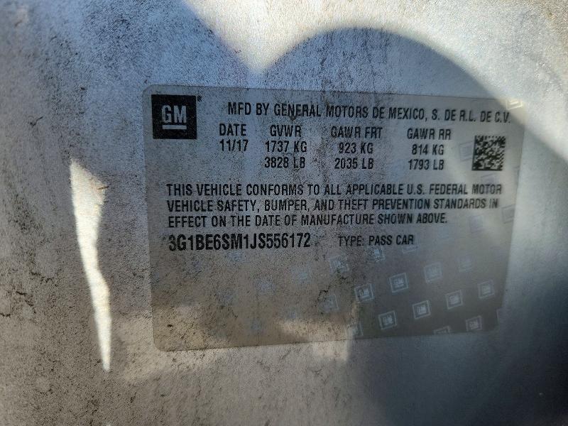 Продажа на аукционе авто 2018 Chevrolet Cruze, vin: 3G1BE6SM1JS556172, номер лота: 54992586