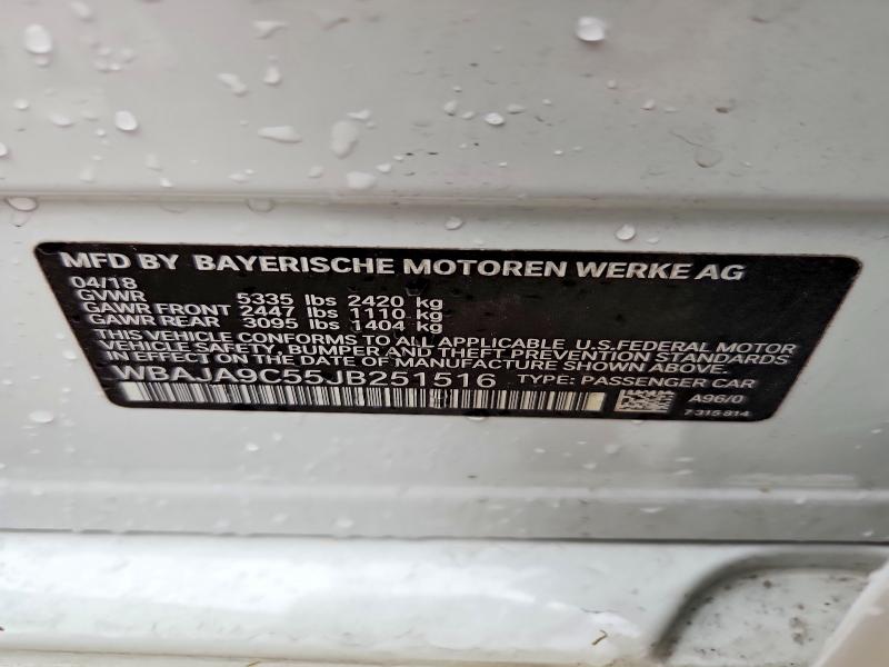 Aukcja sprzedaży 2018 Bmw 530e, vin: WBAJA9C55JB251516, numer aukcji: 49256386