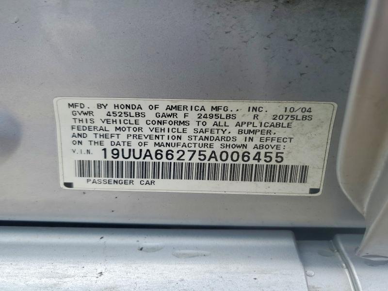 Продажа на аукционе авто 2005 Acura Tl, vin: 19UUA66275A006455, номер лота: 52249096
