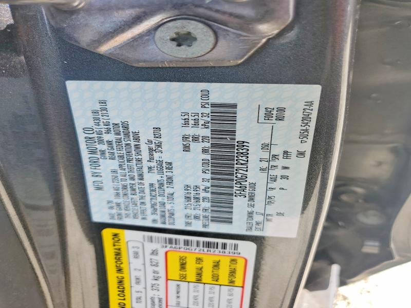 Aukcja sprzedaży 2020 Ford Fusion, vin: 3FA6P0G72LR238399, numer aukcji: 54673356
