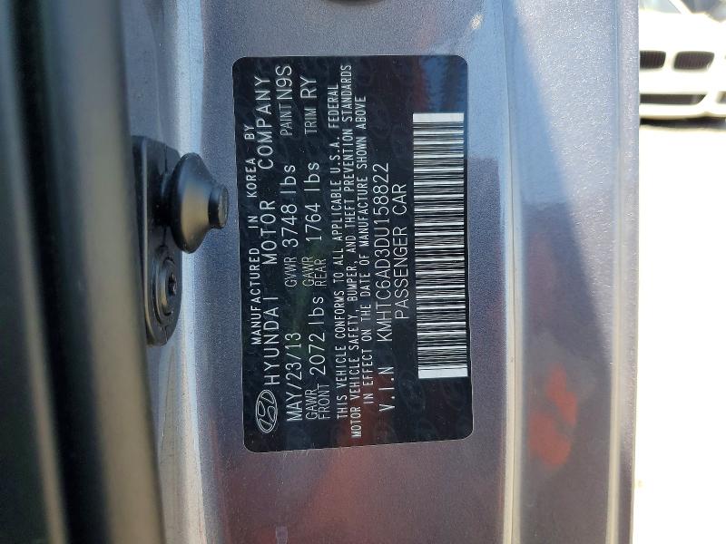54534476 :رقم المزاد ، KMHTC6AD3DU158822 vin ، 2013 Hyundai Veloster مزاد بيع