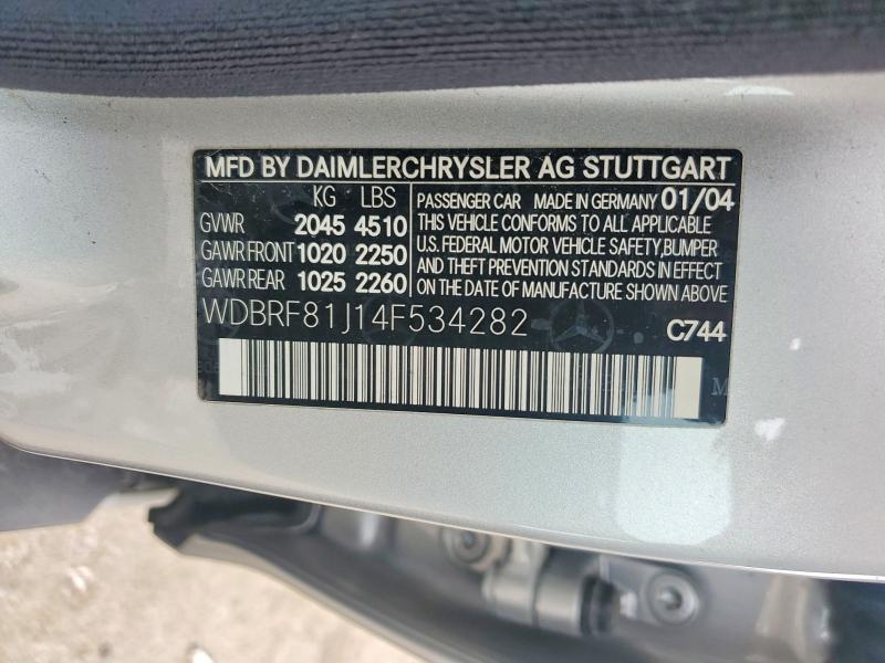 Продаж на аукціоні авто 2004 Mercedes-benz C, vin: WDBRF81J14F534282, номер лоту: 54444846