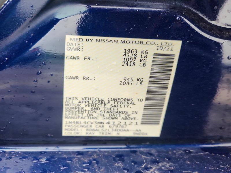 Aukcja sprzedaży 2021 Nissan Altima, vin: 1N4BL4CV3MN412121, numer aukcji: 51720606
