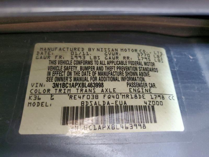 Продаж на аукціоні авто 2011 Nissan Versa, vin: 3N1BC1APXBL463998, номер лоту: 55176636