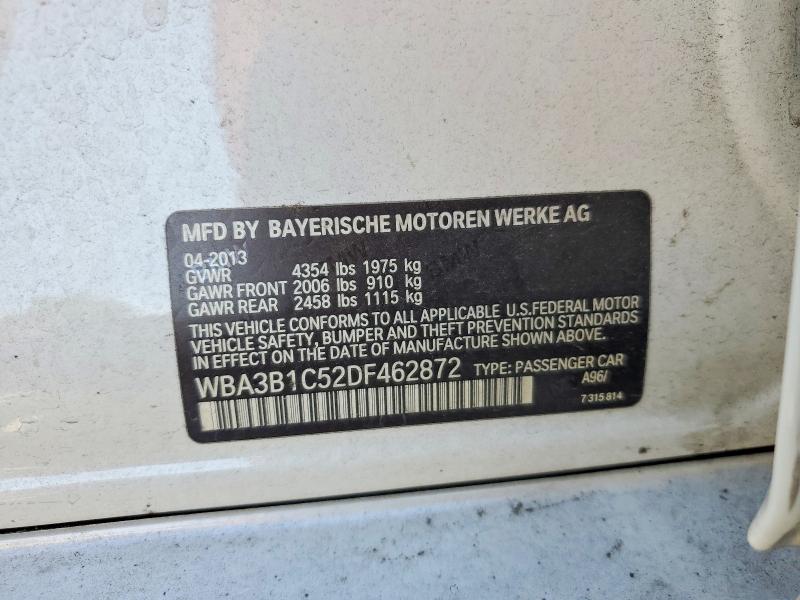 54527866 :رقم المزاد ، WBA3B1C52DF462872 vin ، 2013 Bmw 320 مزاد بيع
