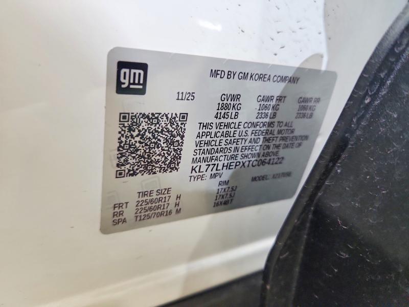2026 Chevrolet Trax მანქანა იყიდება აუქციონზე, vin: KL77LHEPXTC064122, აუქციონის ნომერი: 54552286