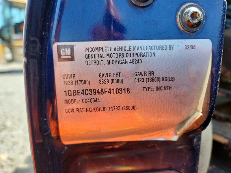53506006 :رقم المزاد ، 1GBE4C3948F410318 vin ، 2008 Chevrolet C4500 مزاد بيع
