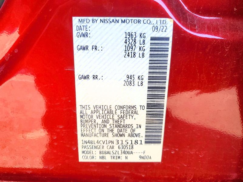 51910416 :رقم المزاد ، 1N4BL4CV1PN315181 vin ، 2023 Nissan Altima مزاد بيع