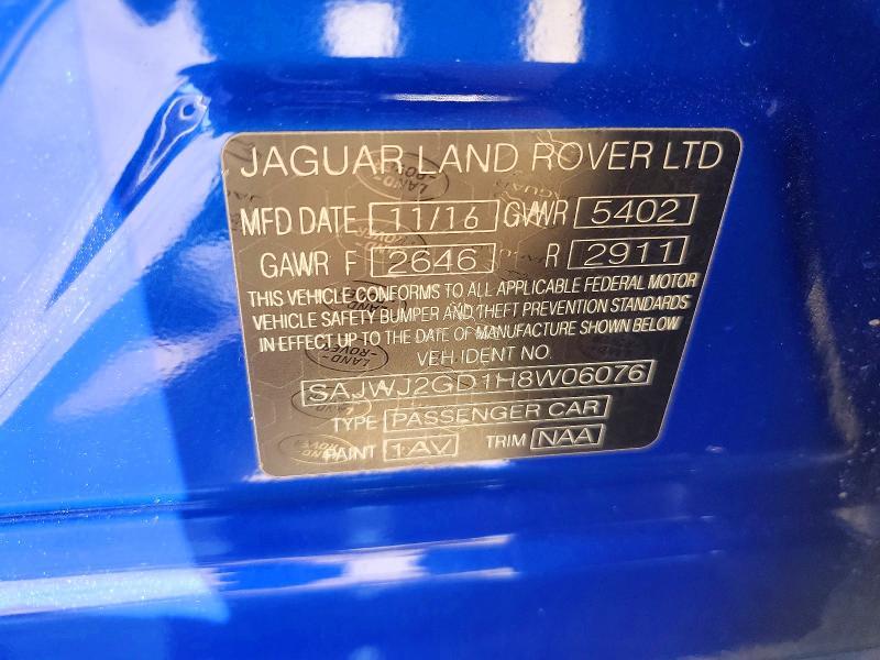 Продаж на аукціоні авто 2017 Jaguar Xjl, vin: SAJWJ2GD1H8W06076, номер лоту: 55612186