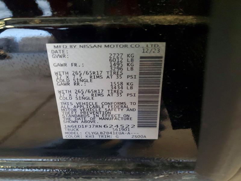 Продаж на аукціоні авто 2024 Nissan Frontier, vin: 1N6ED1FJ7RN624522, номер лоту: 52948466