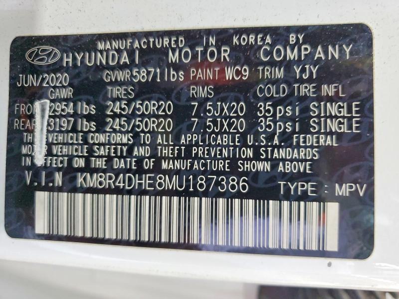 Продаж на аукціоні авто 2021 Hyundai Palisade, vin: KM8R4DHE8MU187386, номер лоту: 55494226