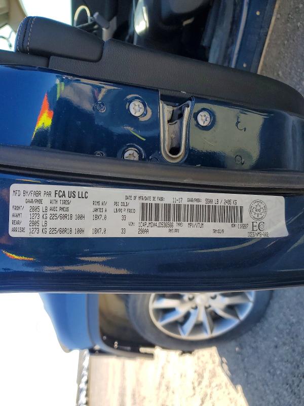 52369246 :رقم المزاد ، 1C4PJMDX4JD536566 vin ، 2018 Jeep Cherokee مزاد بيع
