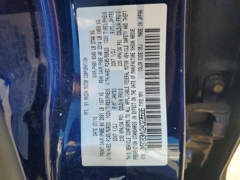 51828056 :رقم المزاد ، JM3TB3MV2A0235586 vin ، 2010 Mazda Cx-9 مزاد بيع