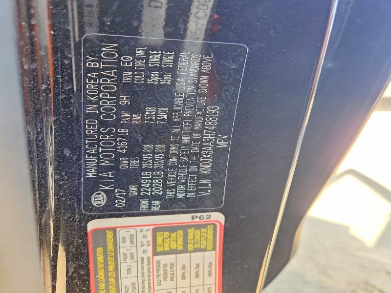 53800886 :رقم المزاد ، KNDJX3AA3H7488193 vin ، 2017 Kia Soul مزاد بيع