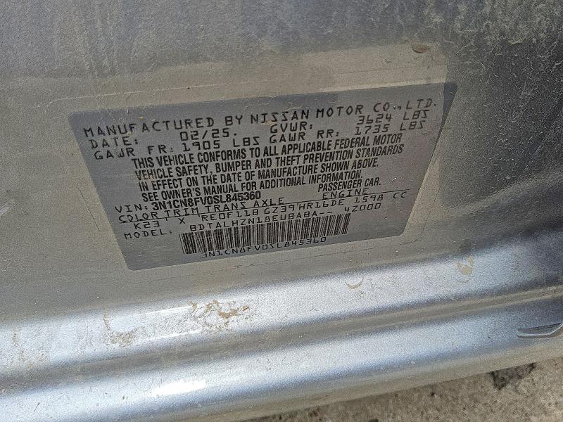 Aukcja sprzedaży 2025 Nissan Versa, vin: 3N1CN8FV0SL845360, numer aukcji: 54687286