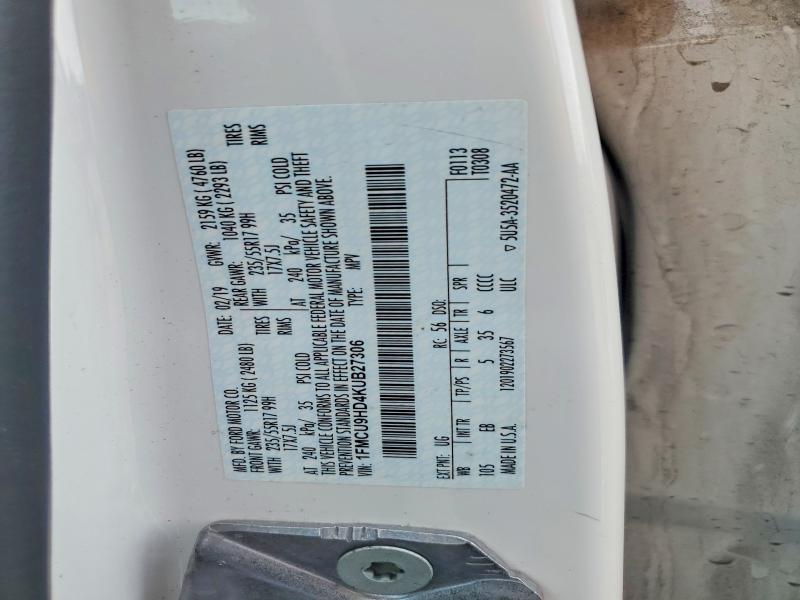 53256226 :رقم المزاد ، 1FMCU9HD4KUB27306 vin ، 2019 Ford Escape مزاد بيع