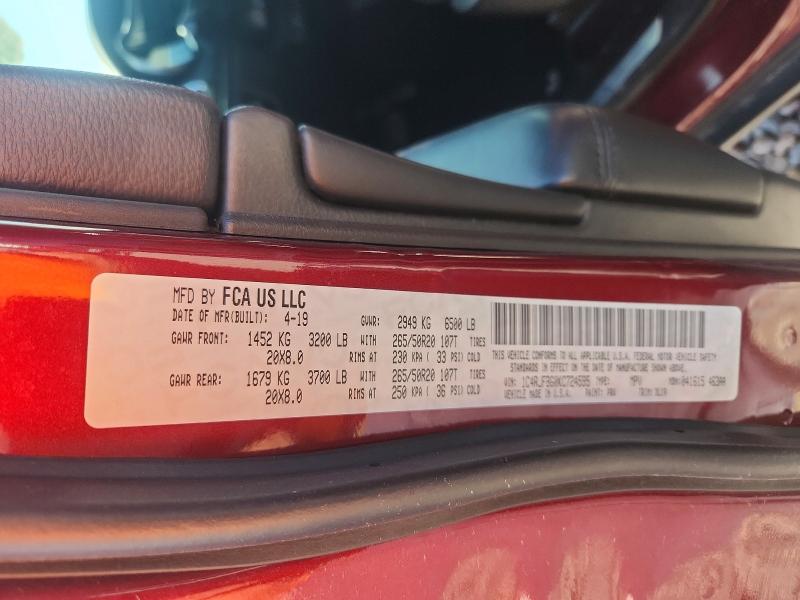 Aukcja sprzedaży 2019 Jeep Grand Cherokee, vin: 1C4RJFBG0KC724595, numer aukcji: 53611276