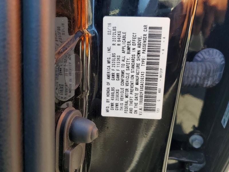 51723536 :رقم المزاد ، 19UUB2F5XGA006243 vin ، 2016 Acura Tlx Tech مزاد بيع