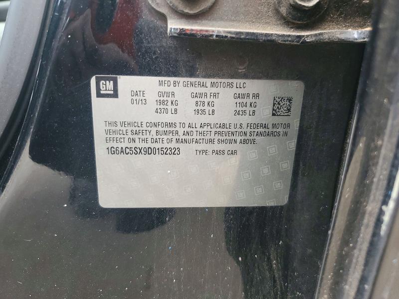 54731286 :رقم المزاد ، 1G6AC5SX9D0152323 vin ، 2013 Cadillac Ats مزاد بيع
