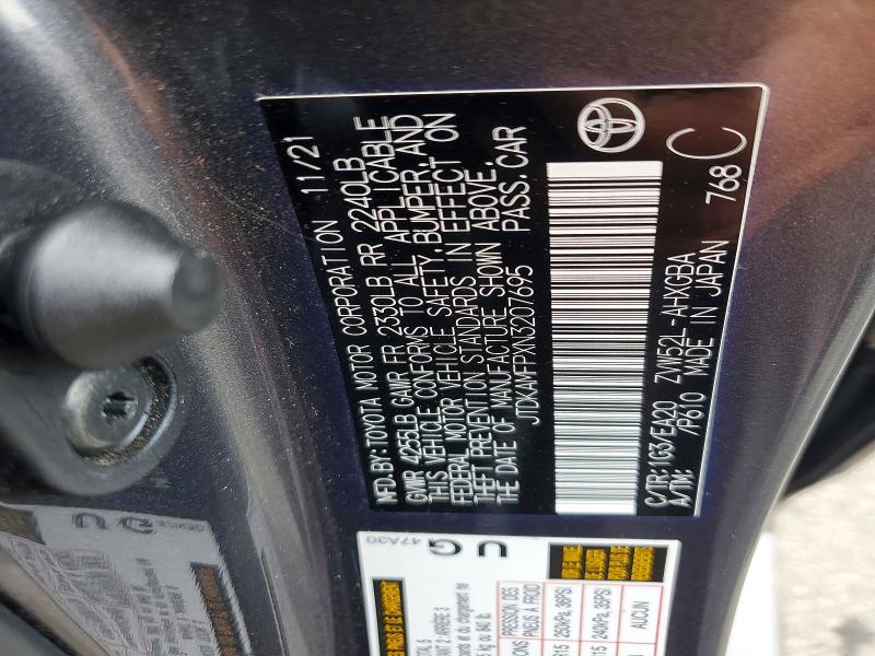50508906 :رقم المزاد ، JTDKAMFPXN3207695 vin ، 2022 Toyota Prius Prime مزاد بيع