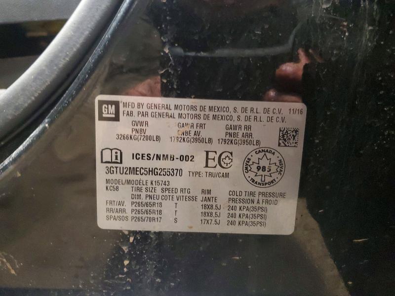 Aukcja sprzedaży 2017 Gmc Sierra, vin: 3GTU2MEC5HG255370, numer aukcji: 52624836