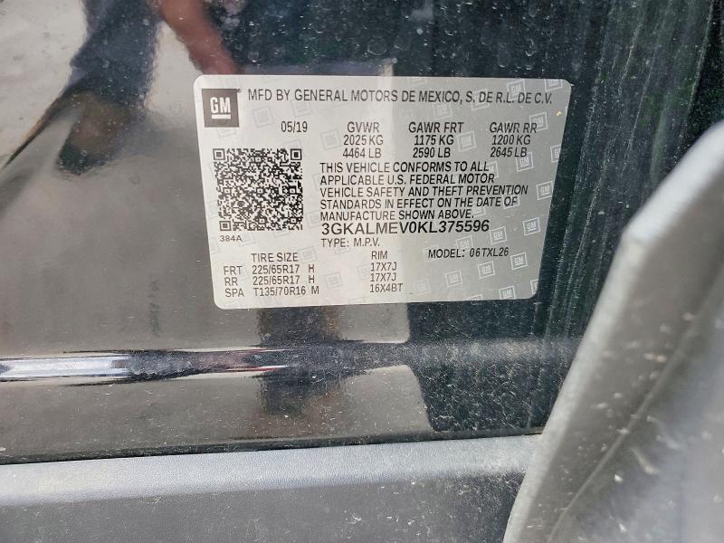 2019 Gmc Terrain მანქანა იყიდება აუქციონზე, vin: 3GKALMEV0KL375596, აუქციონის ნომერი: 51180616