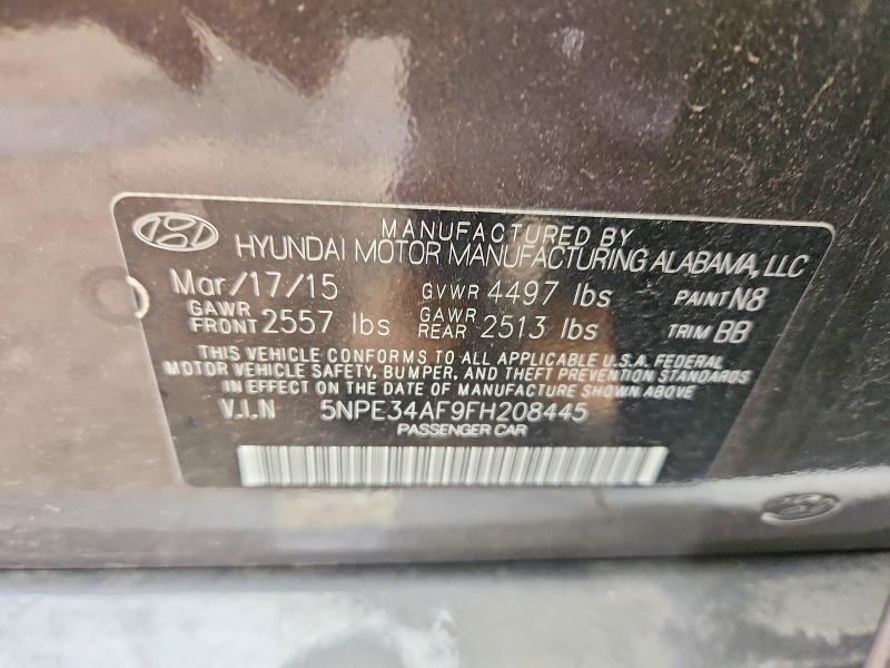 53599066 :رقم المزاد ، 5NPE34AF9FH208445 vin ، 2015 Hyundai Sonata مزاد بيع