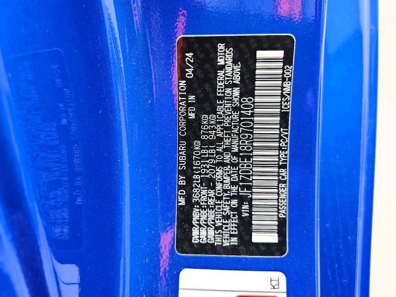 Aukcja sprzedaży 2024 Subaru Brz, vin: JF1ZDBE18R9701408, numer aukcji: 54137946