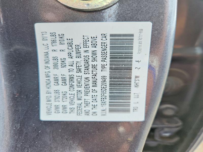 Aukcja sprzedaży 2013 Honda Civic, vin: 19XFB2F85DE209499, numer aukcji: 52236546