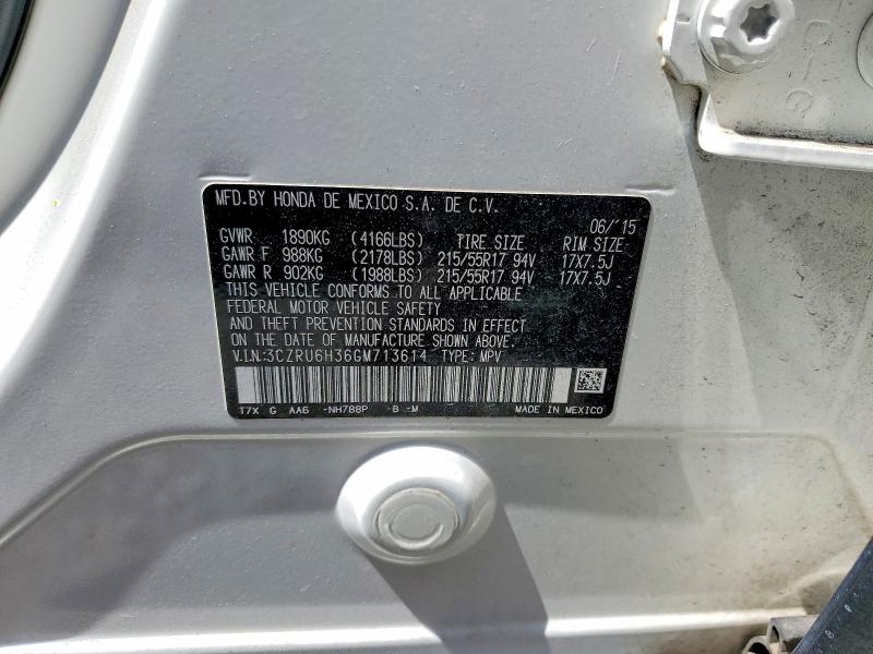 Aukcja sprzedaży 2016 Honda Hr-v, vin: 3CZRU6H36GM713614, numer aukcji: 55011106