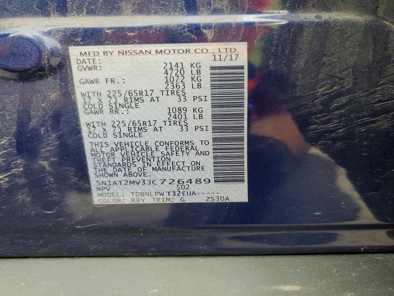 Aukcja sprzedaży 2018 Nissan Rogue, vin: 5N1AT2MV3JC726489, numer aukcji: 53509586