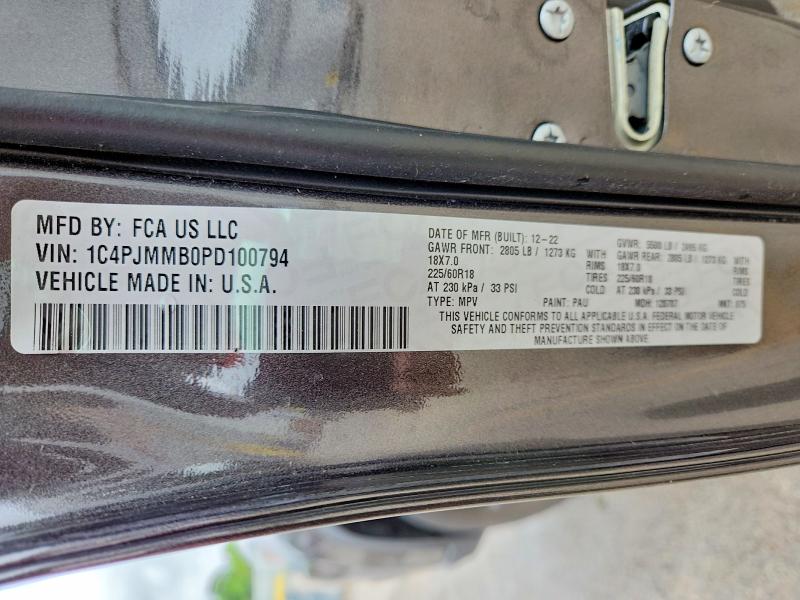 Продажа на аукционе авто 2023 Jeep Cherokee, vin: 1C4PJMMB0PD100794, номер лота: 55011556