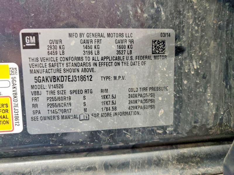 Продажа на аукционе авто 2014 Buick Enclave, vin: 5GAKVBKD7EJ318612, номер лота: 55082016